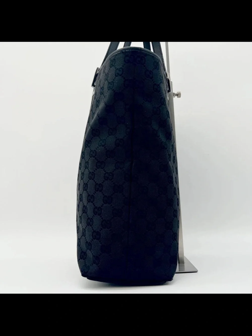 Gucci Monogram Black Canvas Tote